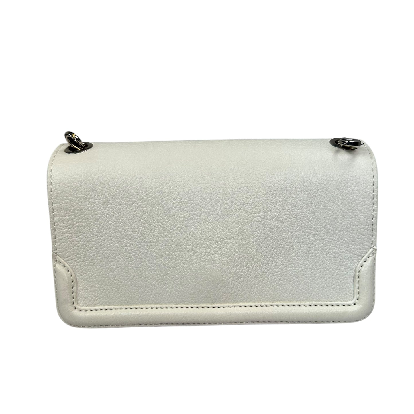 Christian Louboutin Double Flap Studded Strap Shoulder White Leather Small Purse