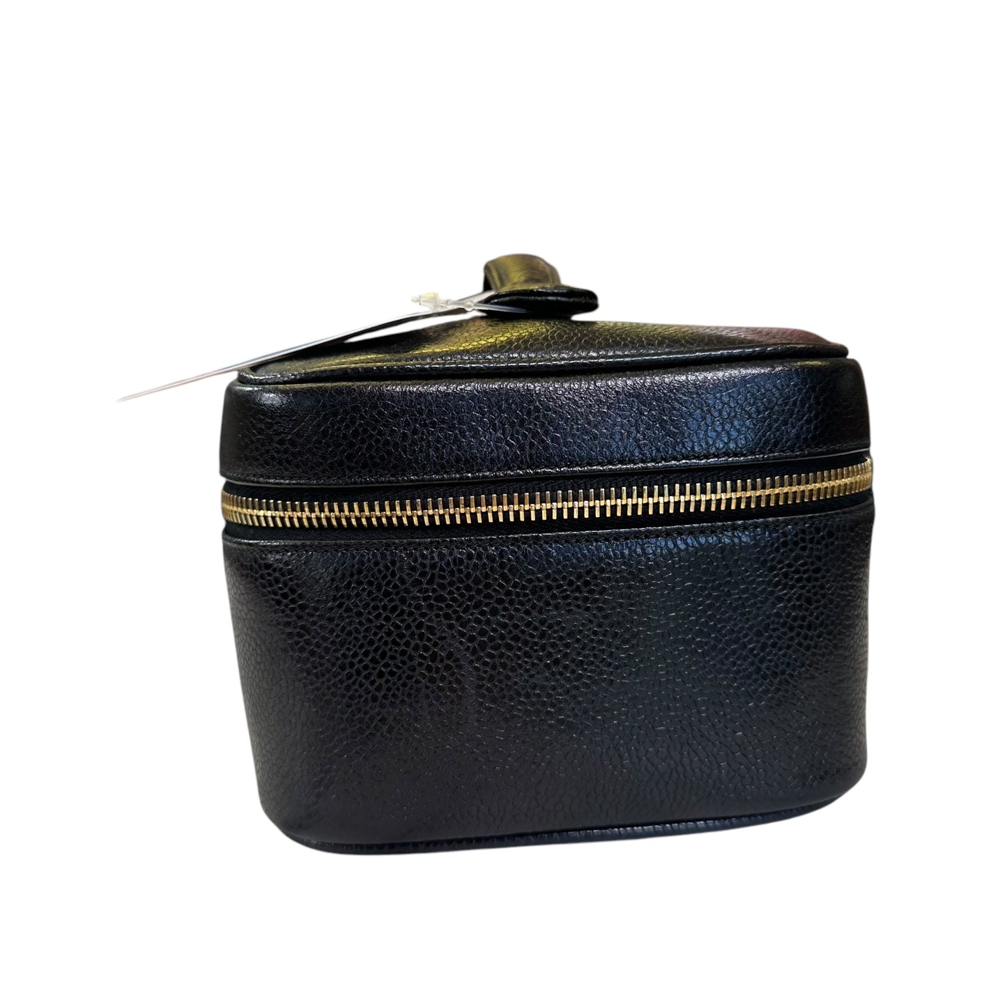 Chanel CC Black Timeless Caviar Rectangular Small Cosmetic Travel Case Top Handle