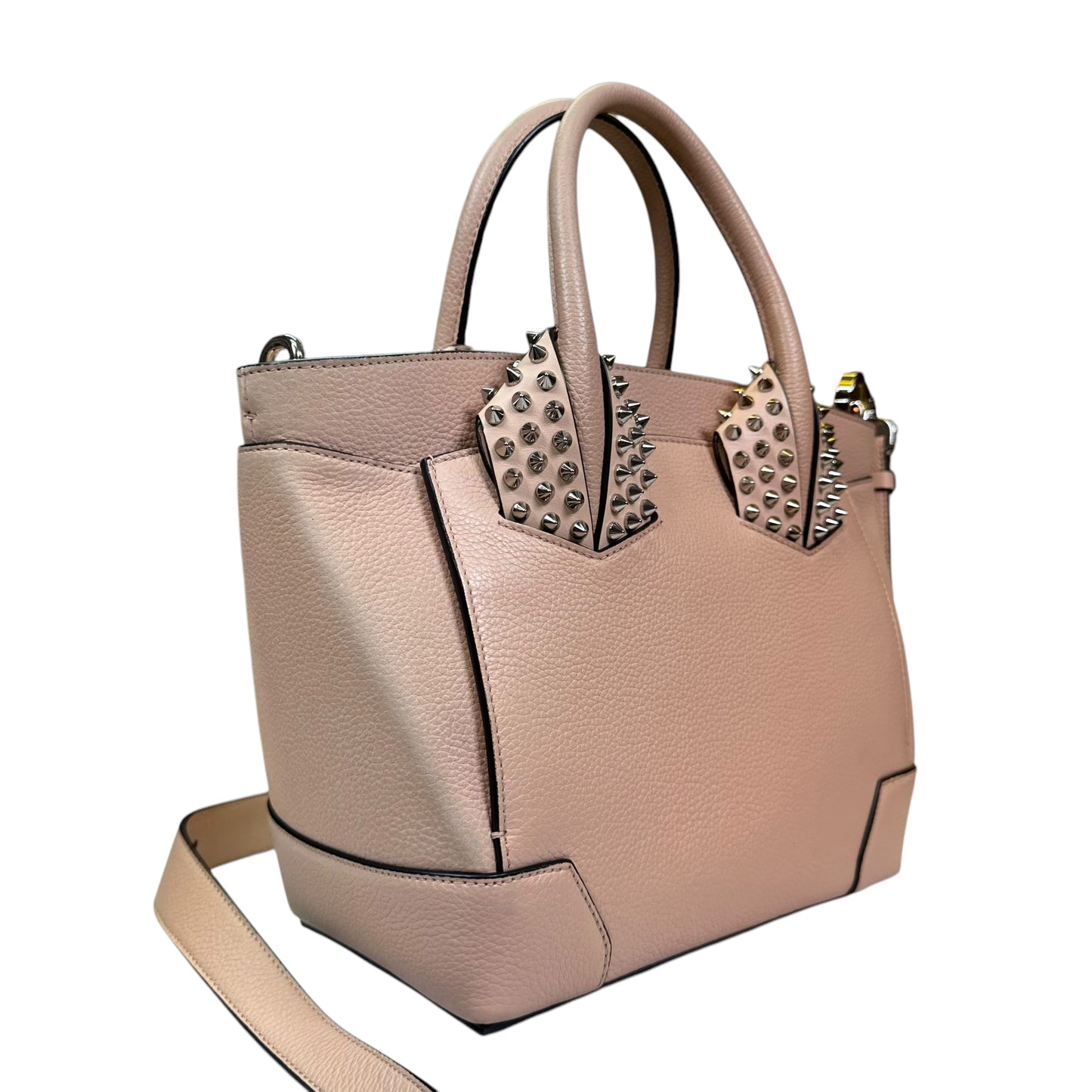 Christian Louboutin Studded Light Pink Handle Eloise Small 2 Way Shoulder Crossbody Purse