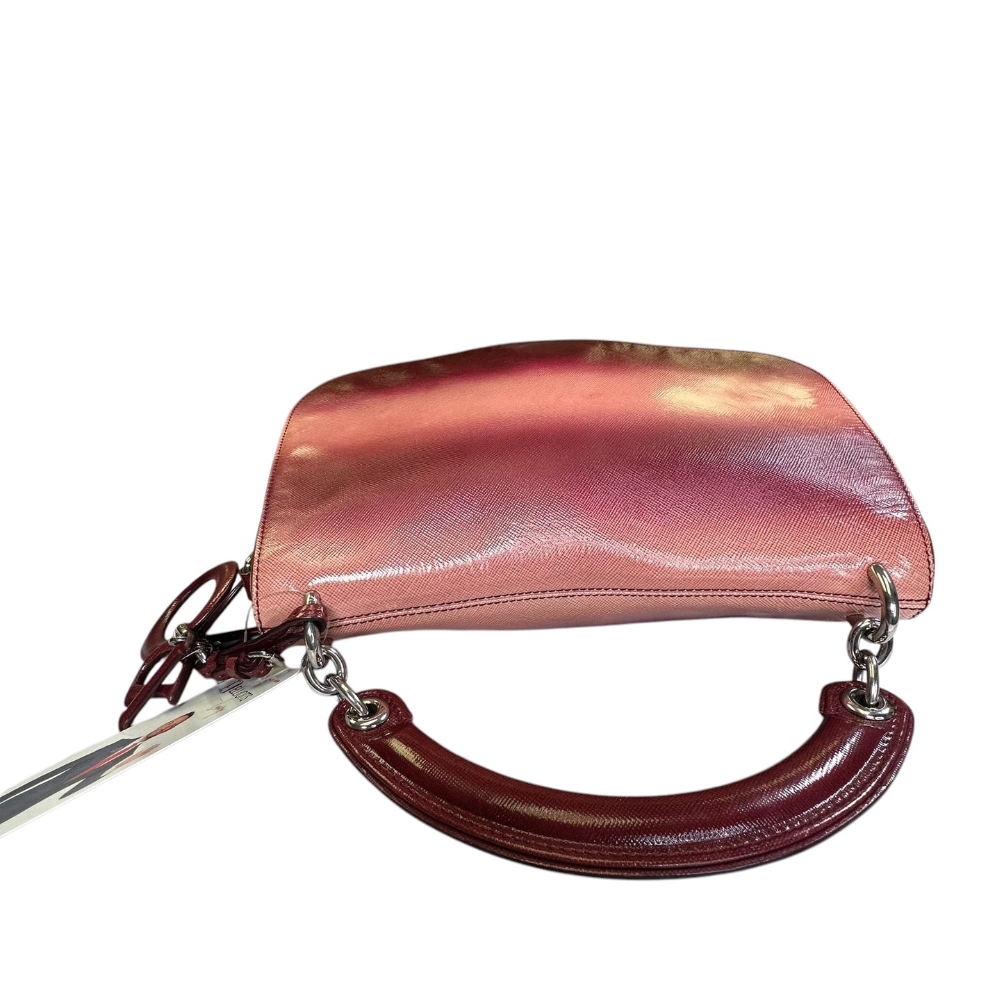 Christian Dior Dune Burgundy Pink Hombre Saffiano Coated Top Handle Crossbody