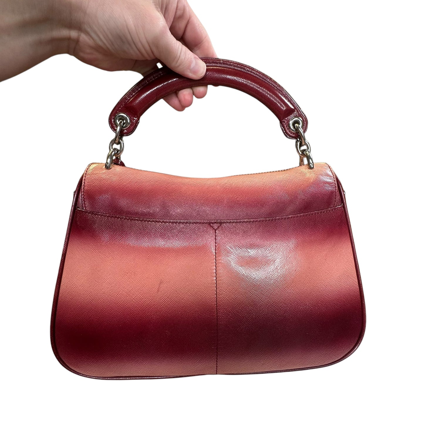 Christian Dior Dune Burgundy Pink Hombre Saffiano Coated Top Handle Crossbody