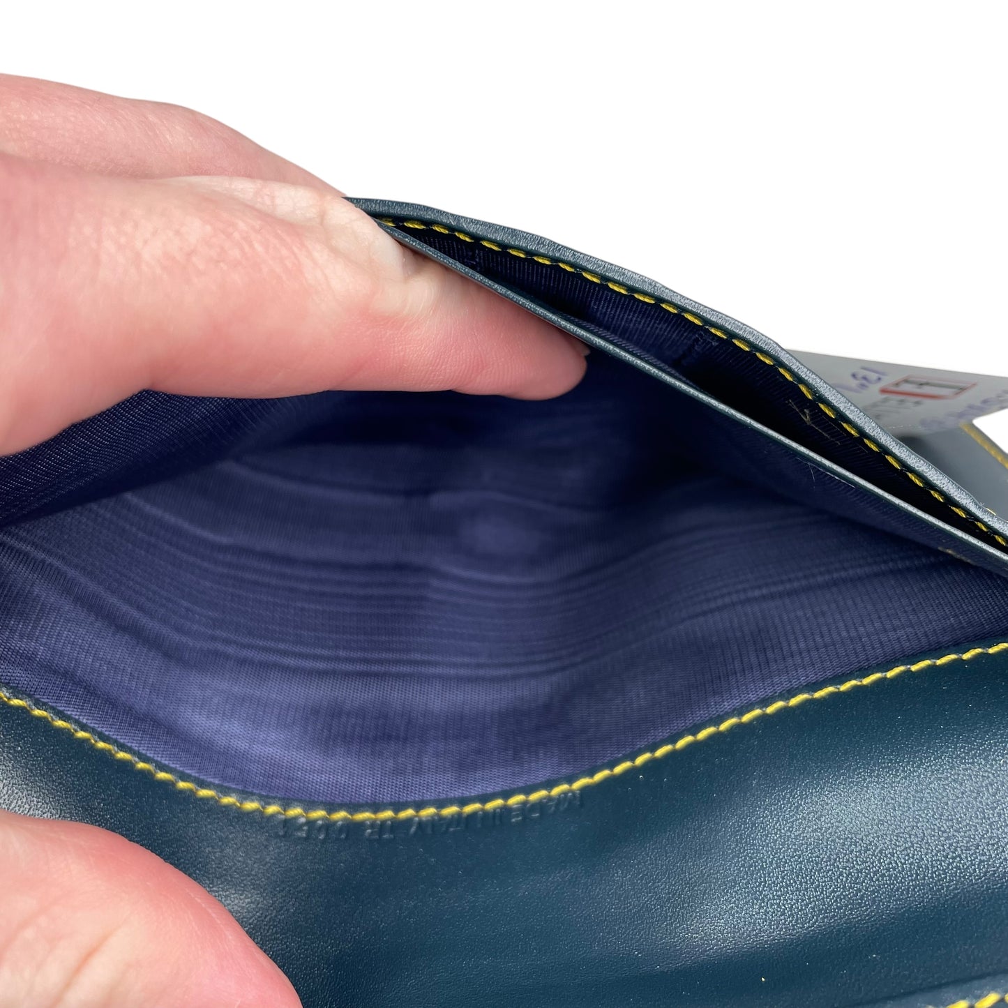 Christian Dior Blue Saddle Bag Large Oblique Trotter Canvas Leather Tri-Fold Wallet