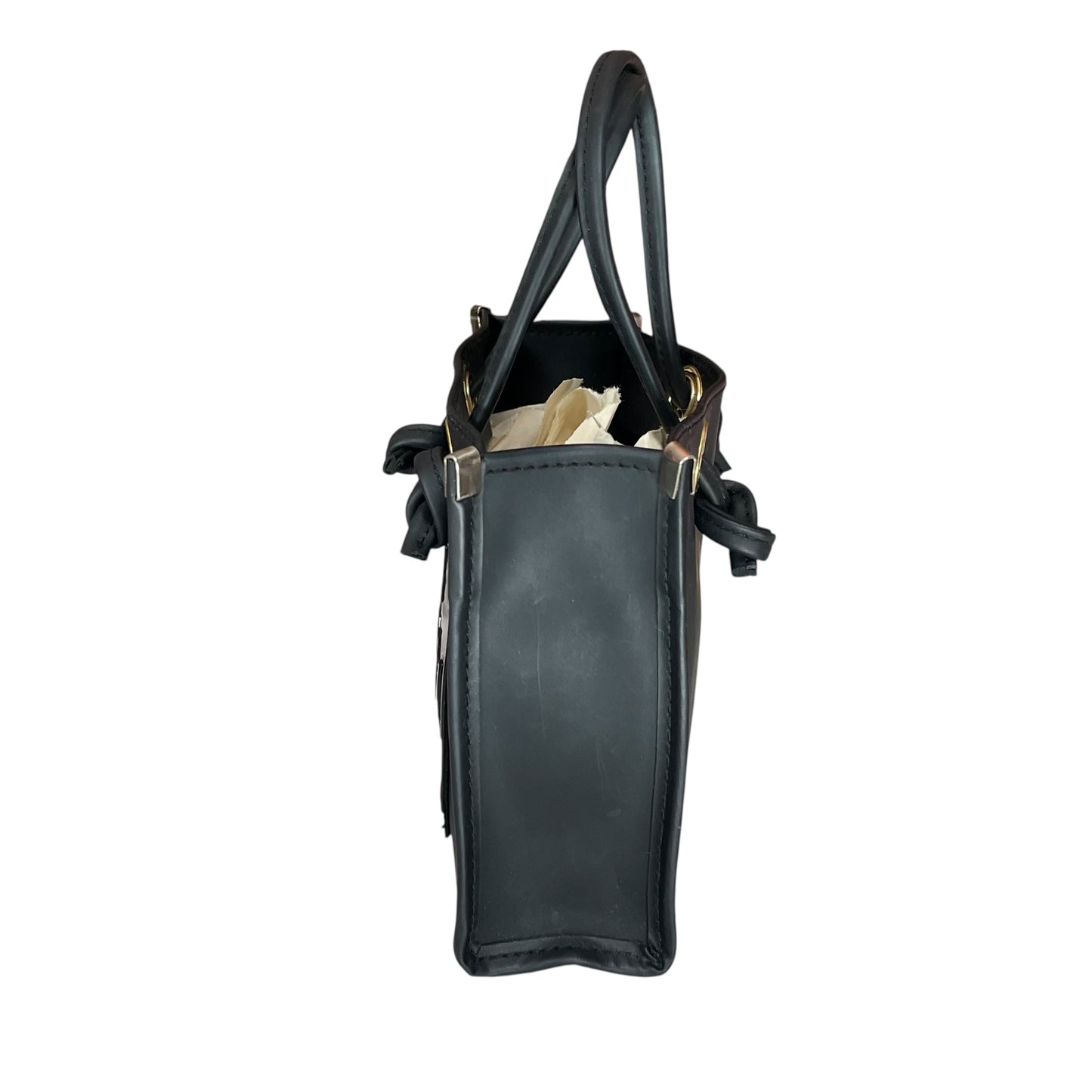 Fendi Mini Micro Fazzuolo Tote Black Matte GHW Vinyl Shopper Tote