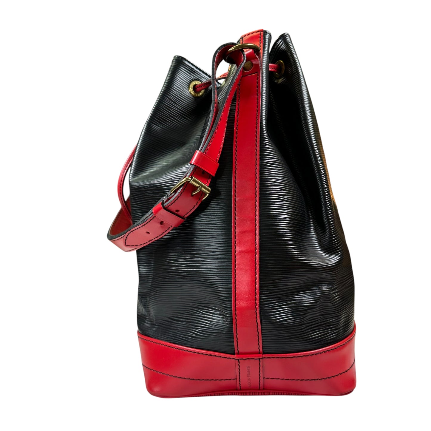 Louis Vuitton Noe GM Epi Large Red Black Stap Drawstring Two Toned Bucket Bag Sh
