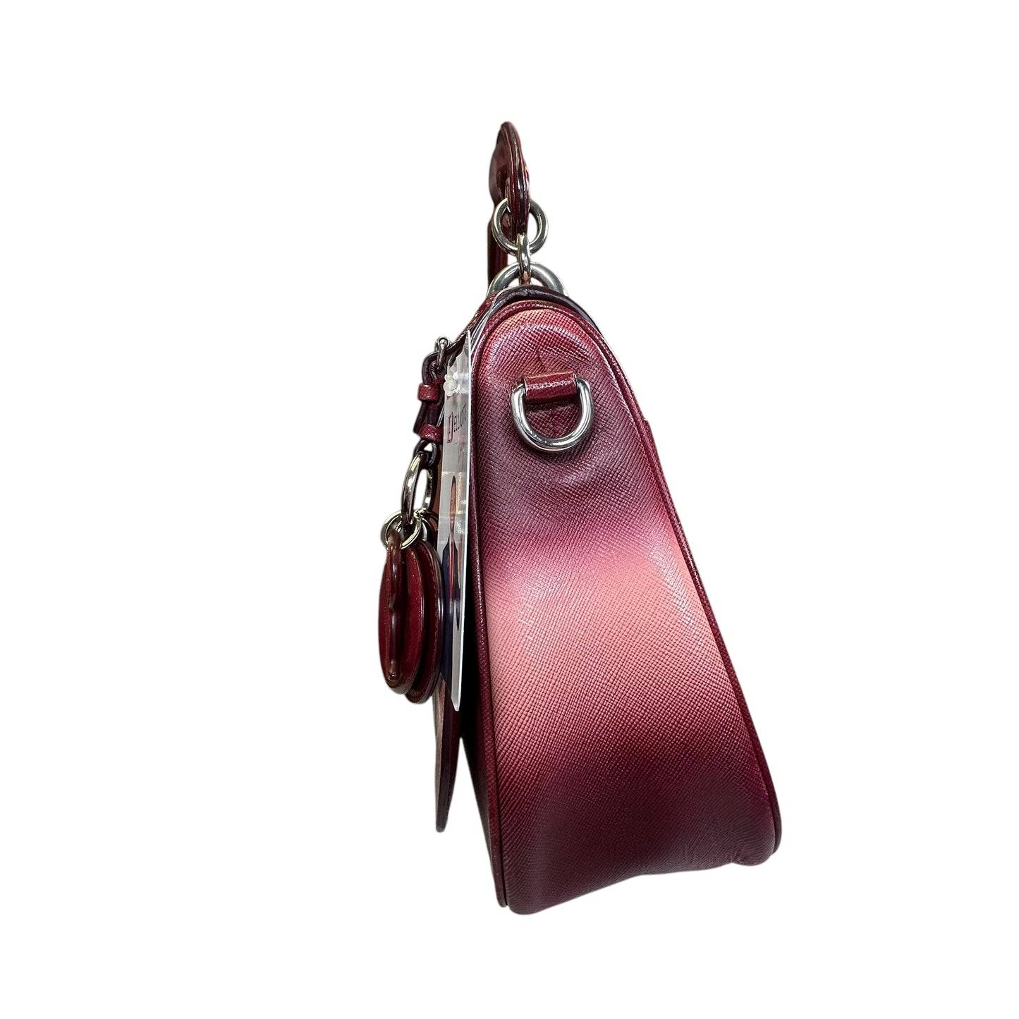 Christian Dior Dune Burgundy Pink Hombre Saffiano Coated Top Handle Crossbody