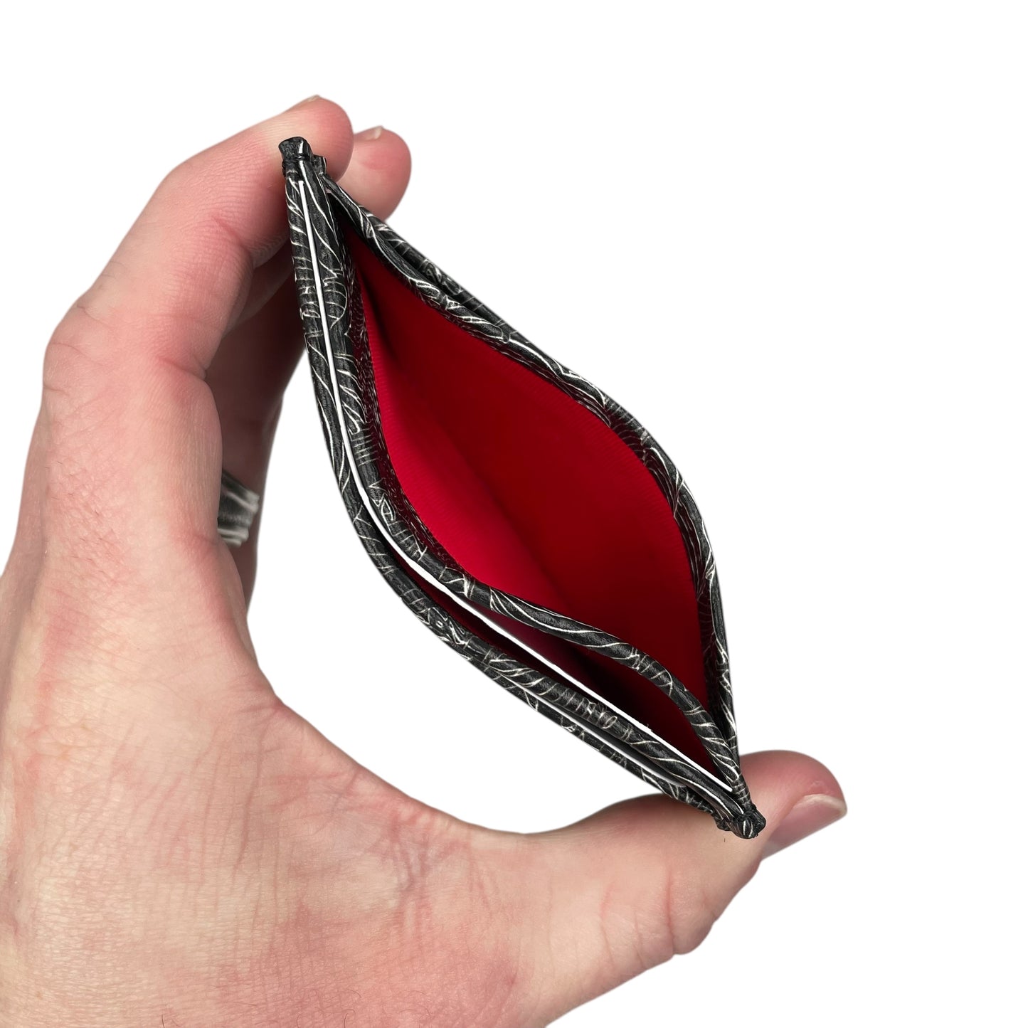 Christian Louboutin KIOS CL Signature Metallic Monogram Print Leather Card Case