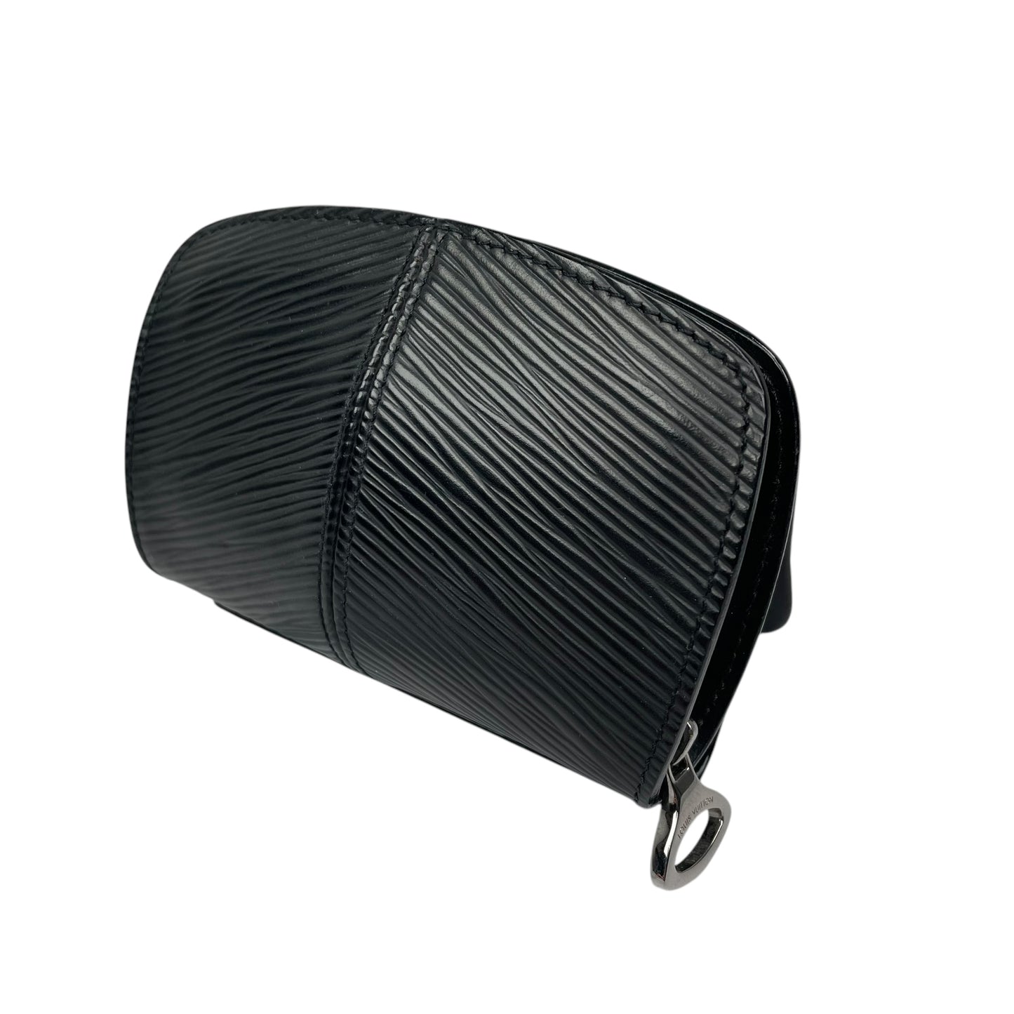 Louis Vuitton Black Epi Leather Silver Demi Lune Pill Lip Stick Coin Zip Purse