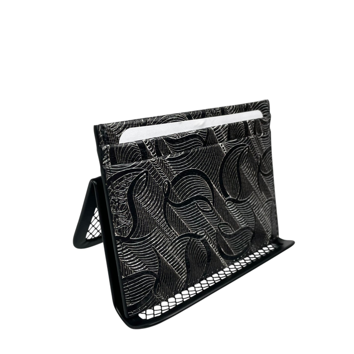 Christian Louboutin KIOS CL Signature Metallic Monogram Print Leather Card Case