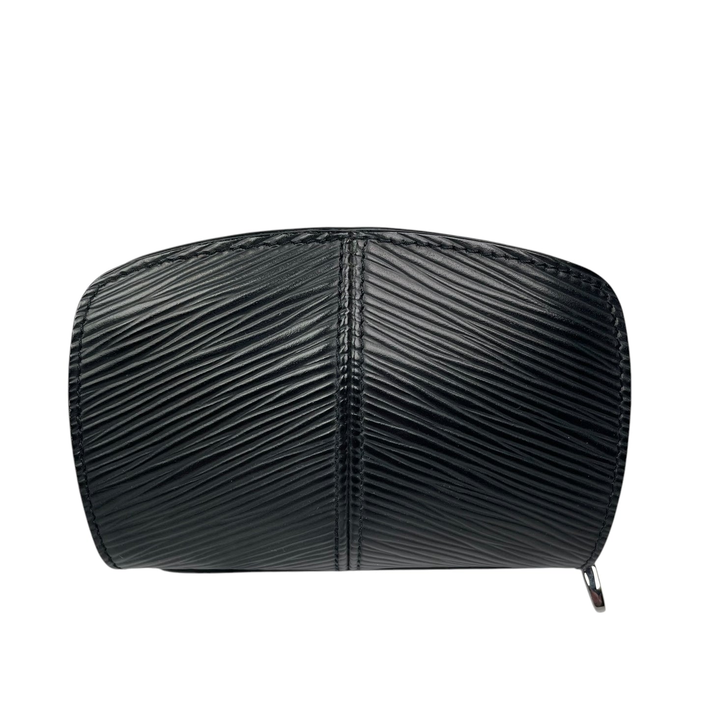 Louis Vuitton Black Epi Leather Silver Demi Lune Pill Lip Stick Coin Zip Purse