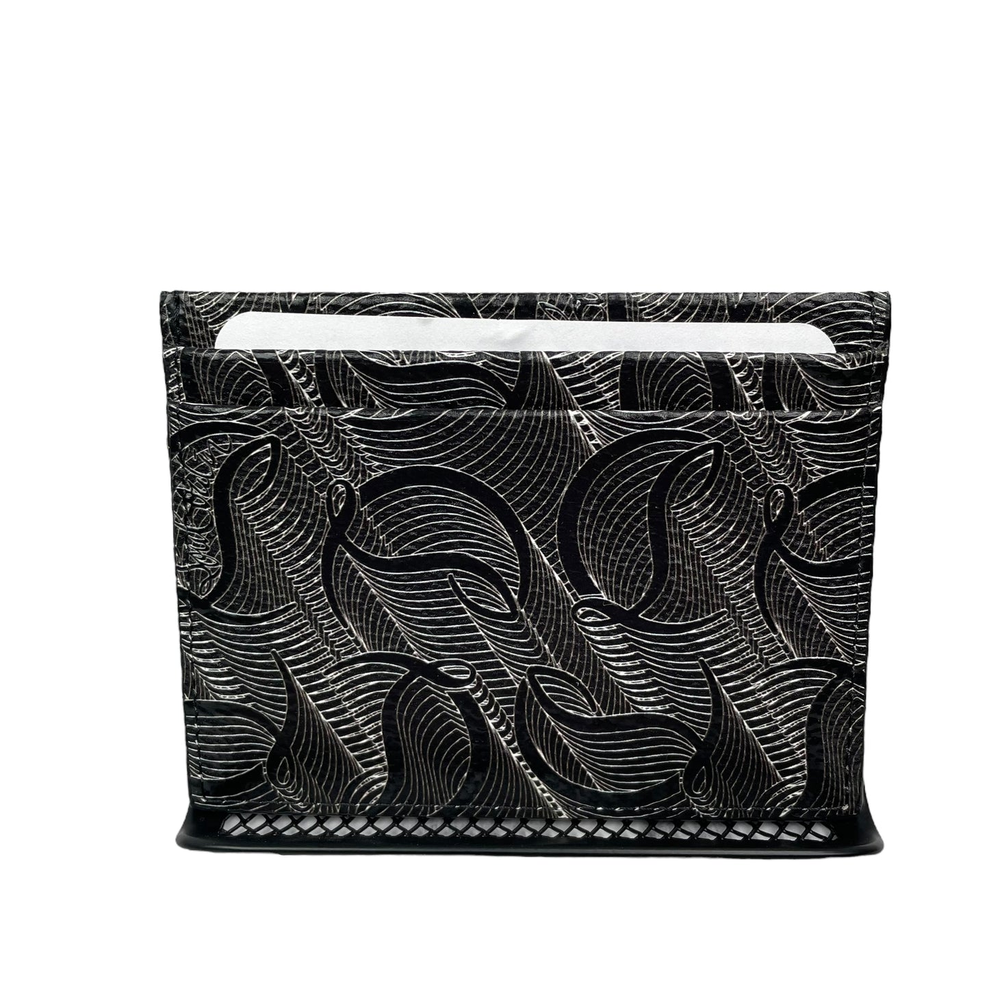 Christian Louboutin KIOS CL Signature Metallic Monogram Print Leather Card Case
