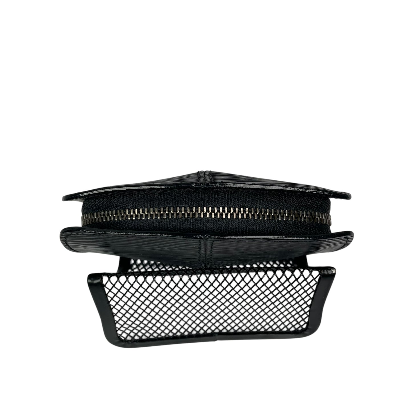 Louis Vuitton Black Epi Leather Silver Demi Lune Pill Lip Stick Coin Zip Purse