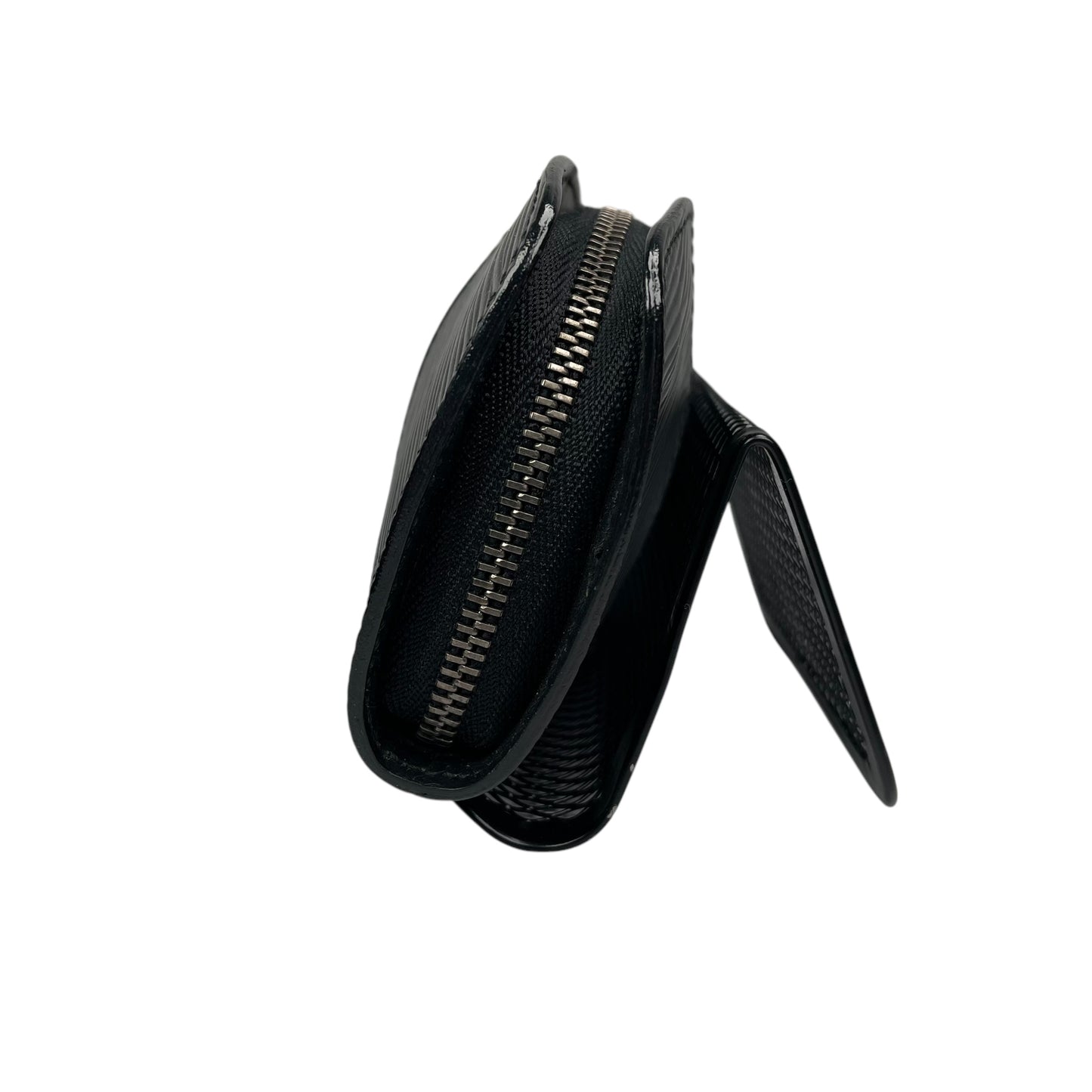 Louis Vuitton Black Epi Leather Silver Demi Lune Pill Lip Stick Coin Zip Purse