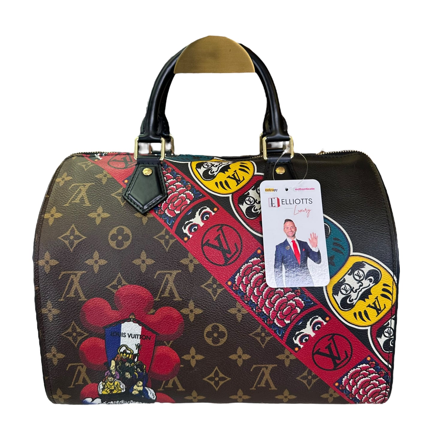 Louis Vuitton Speedy 30 Kaburi Kansai Yomoto 2018 Limited Edition Monogram Epi Tote Purse