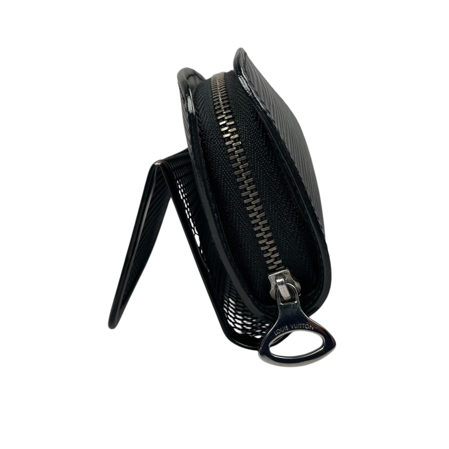 Louis Vuitton Black Epi Leather Silver Demi Lune Pill Lip Stick Coin Zip Purse