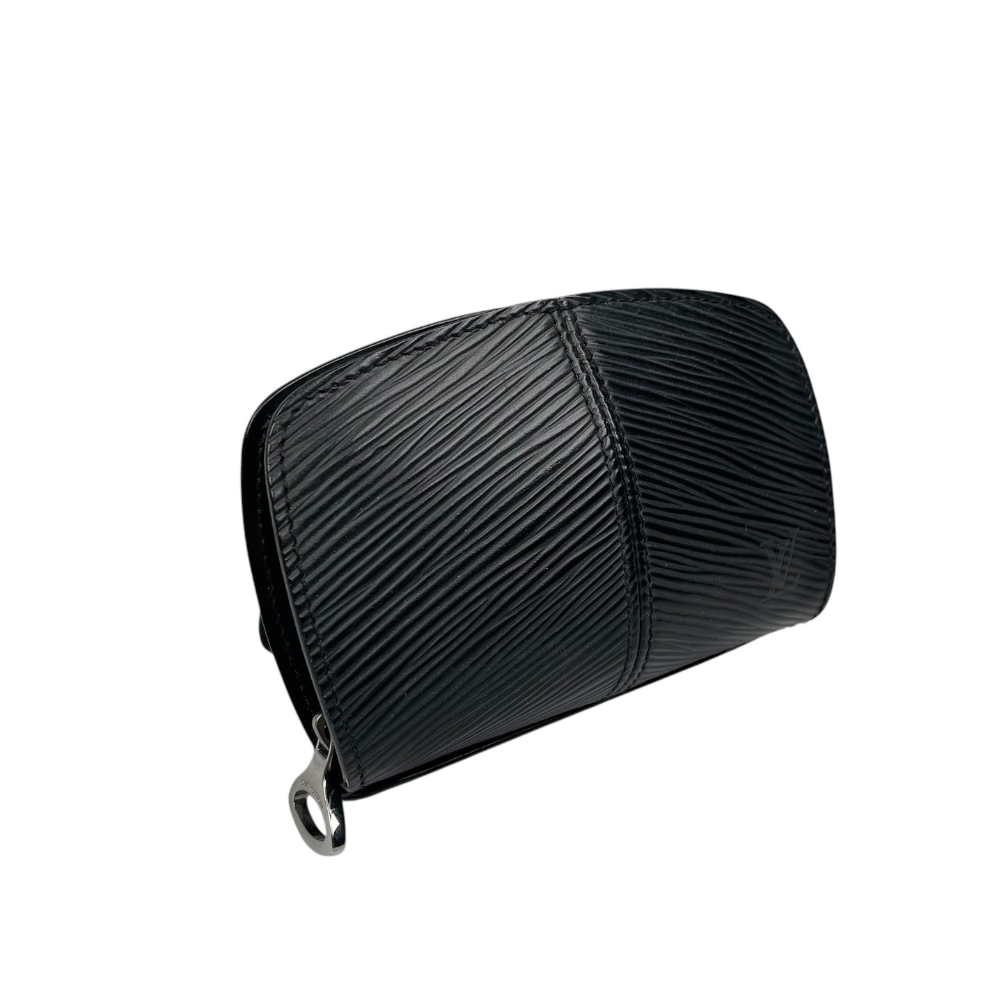 Louis Vuitton Black Epi Leather Silver Demi Lune Pill Lip Stick Coin Zip Purse
