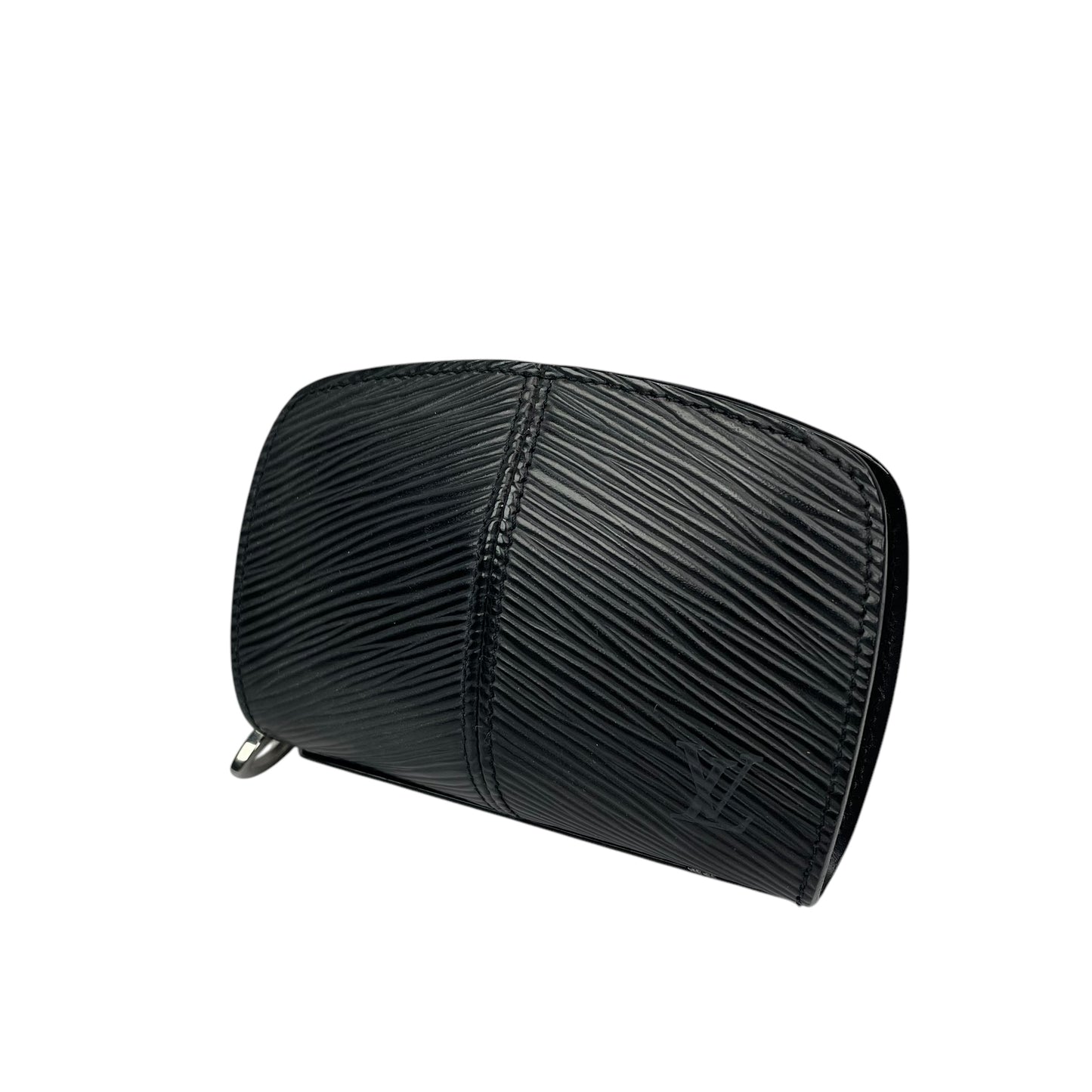 Louis Vuitton Black Epi Leather Silver Demi Lune Pill Lip Stick Coin Zip Purse