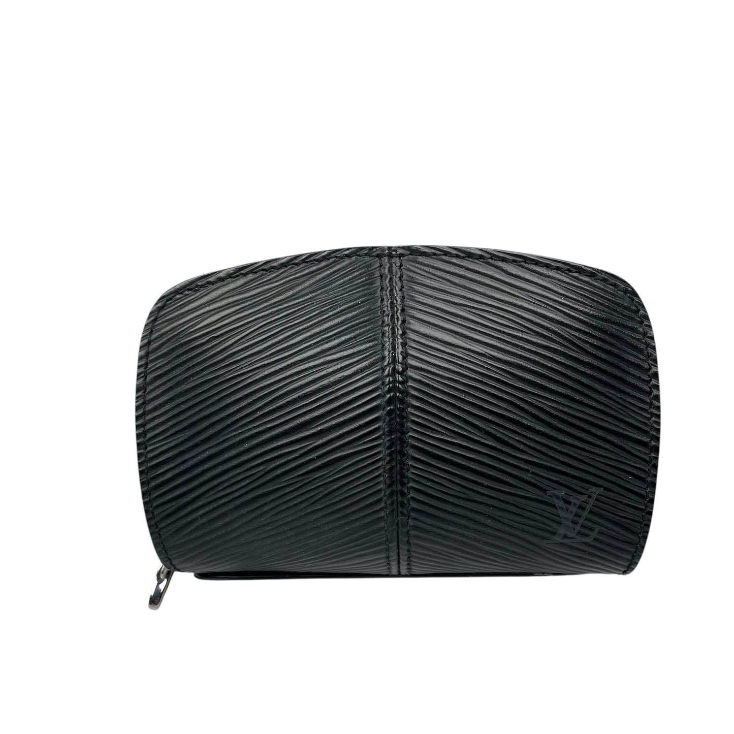 Louis Vuitton Black Epi Leather Silver Demi Lune Pill Lip Stick Coin Zip Purse