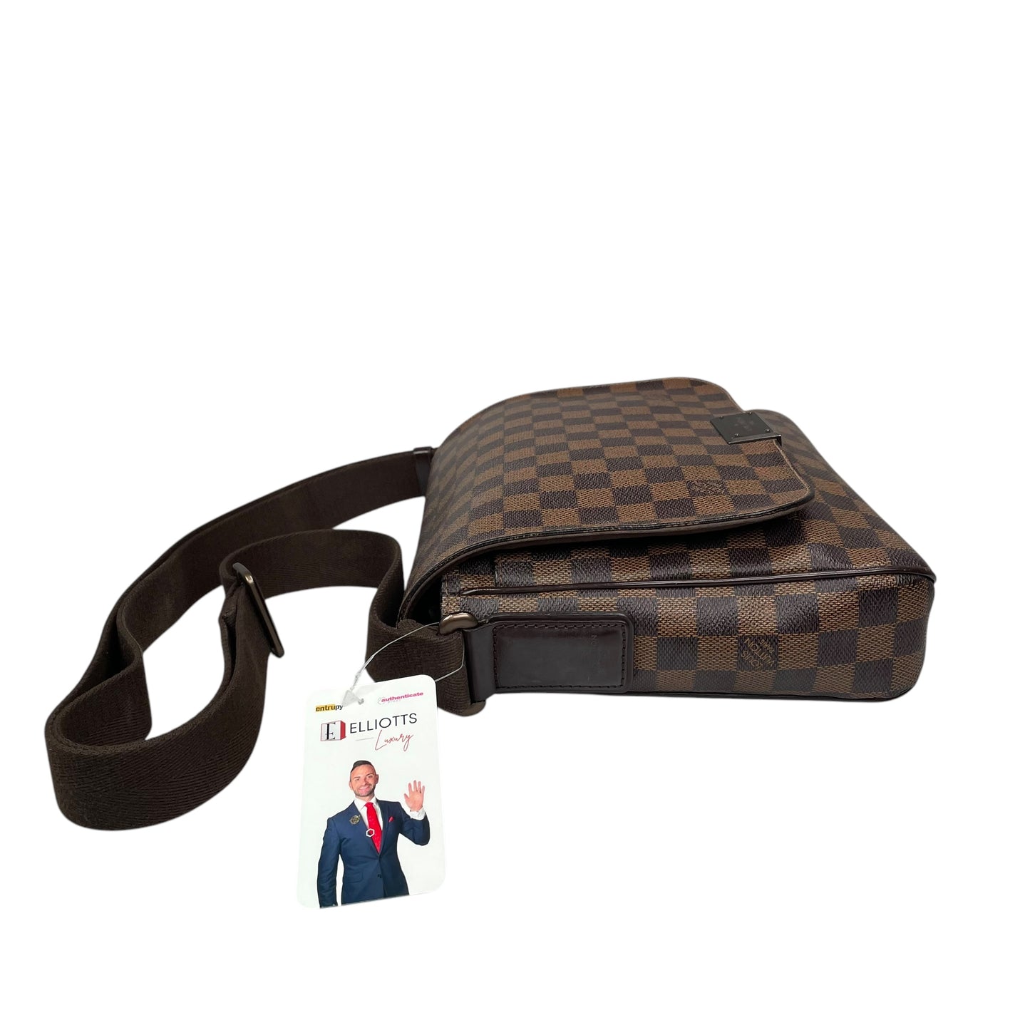 Louis Vuitton District Damier Ebene Coated Canvas PM Crossbody Messenger Bag