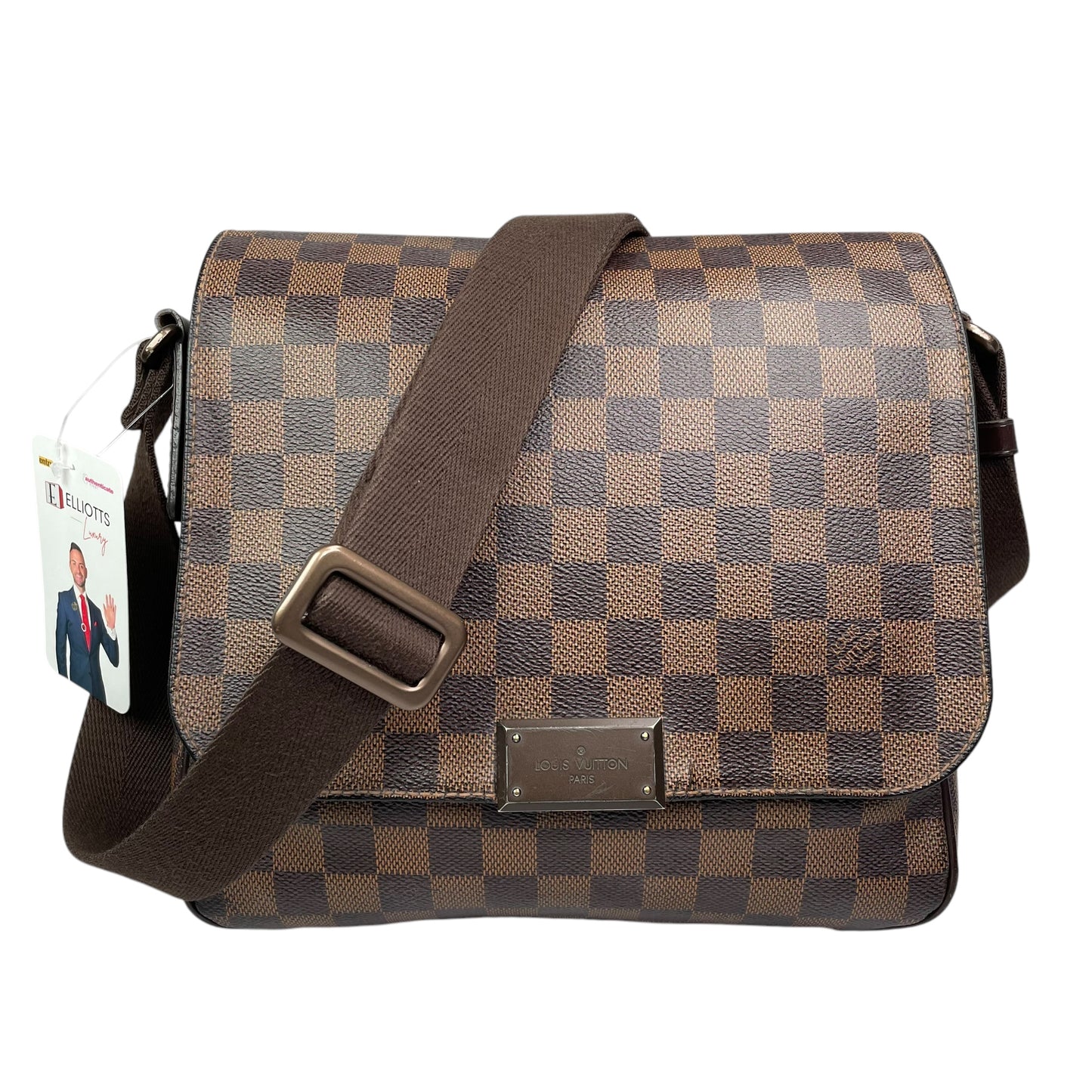 Louis Vuitton District Damier Ebene Coated Canvas PM Crossbody Messenger Bag