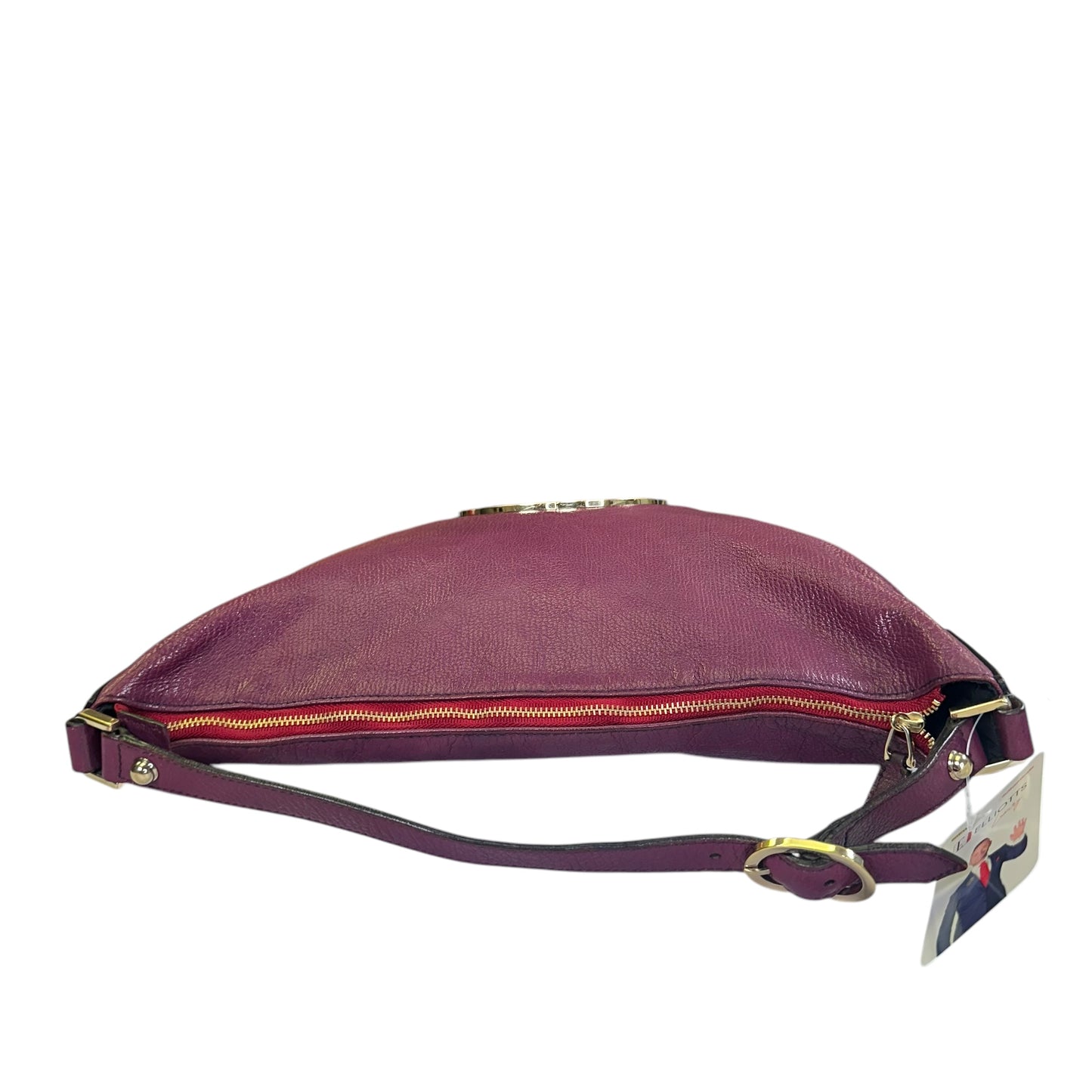 Gucci GG Blondie Hobo Shoulder Purple Gold Leather Tone Zip Hardware Purse