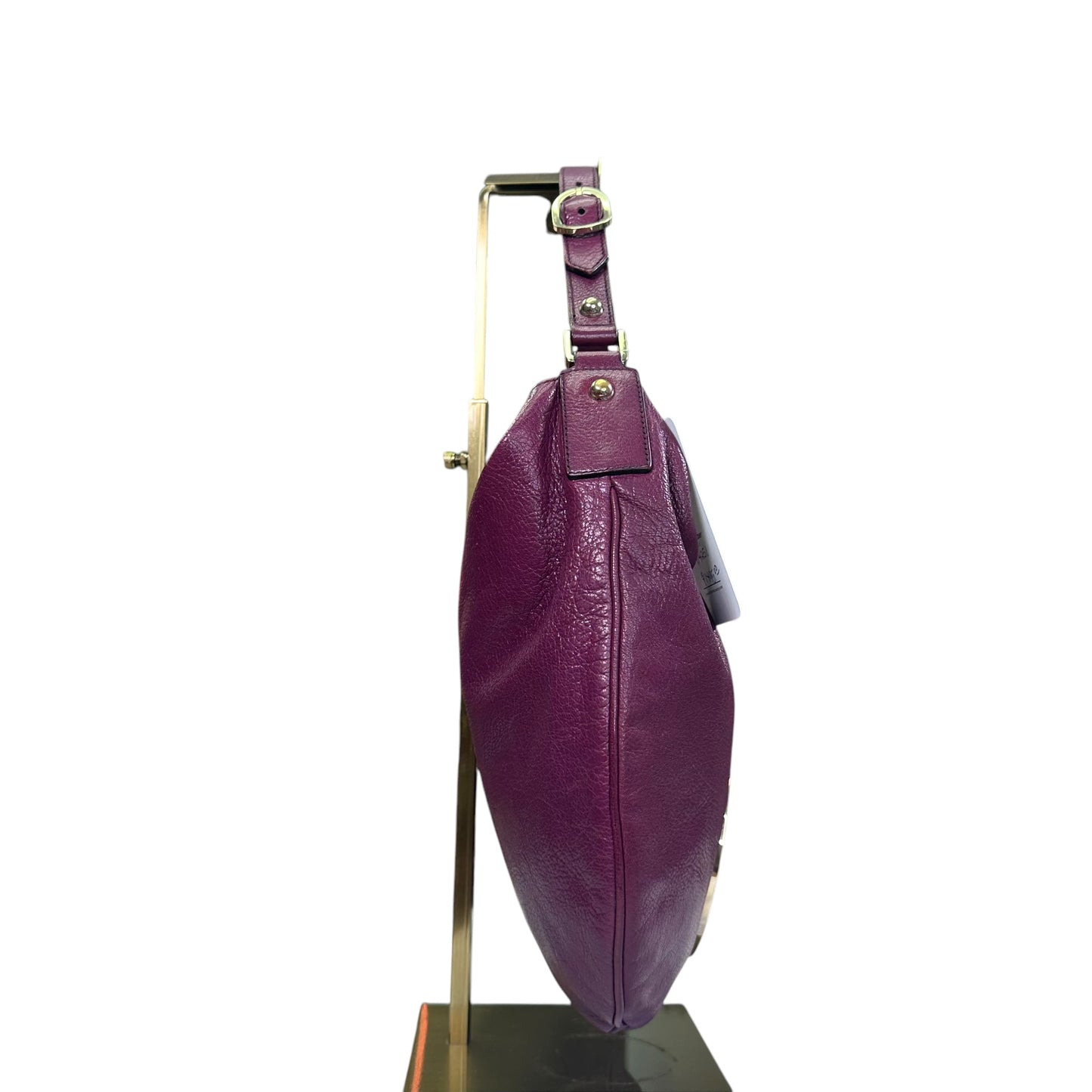 Gucci GG Blondie Hobo Shoulder Purple Gold Leather Tone Zip Hardware Purse