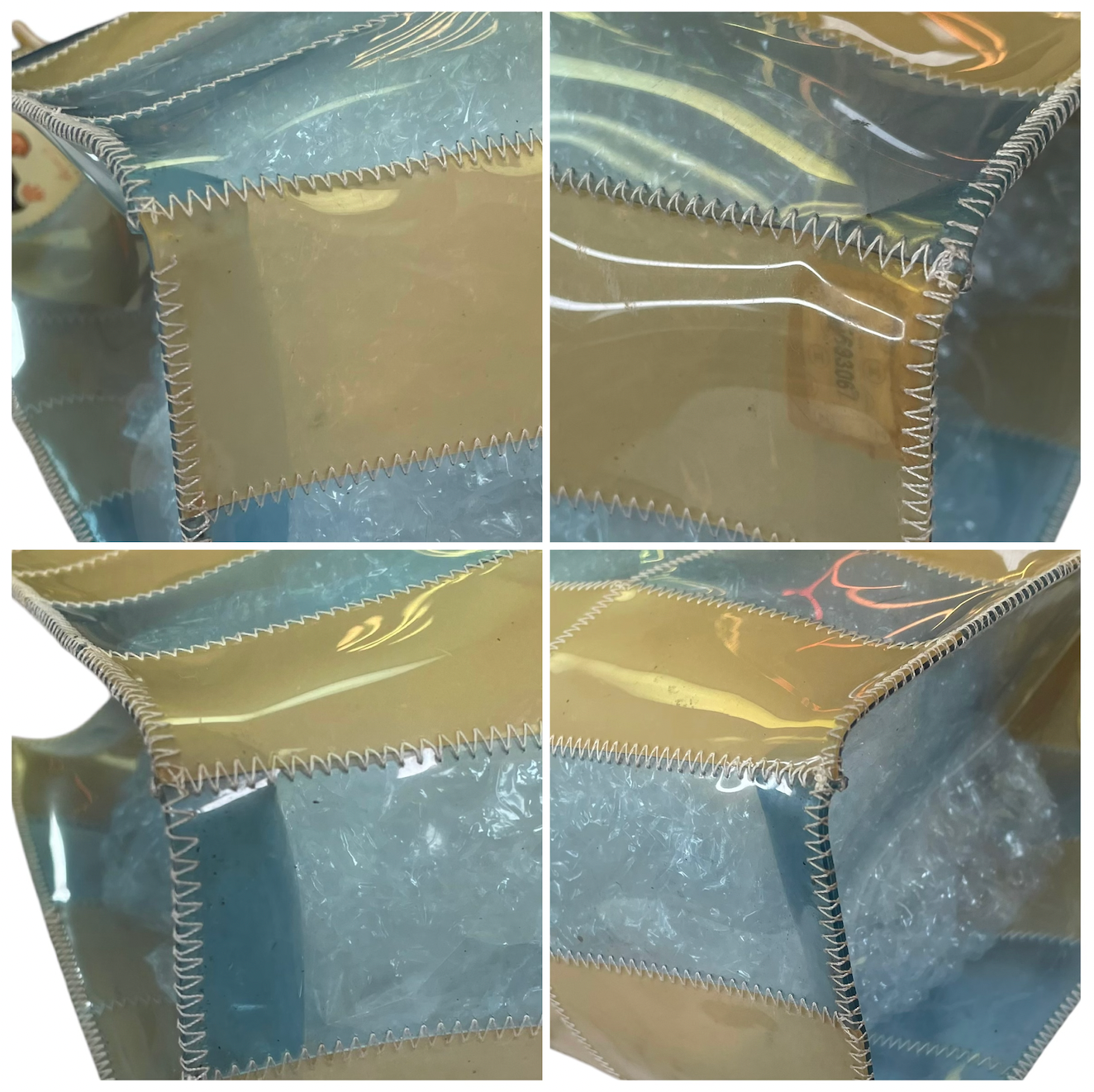 CHANEL Choco Cuba PVC Vinyl Patchwork Zig-Zag Stitch Travel Beach Tote