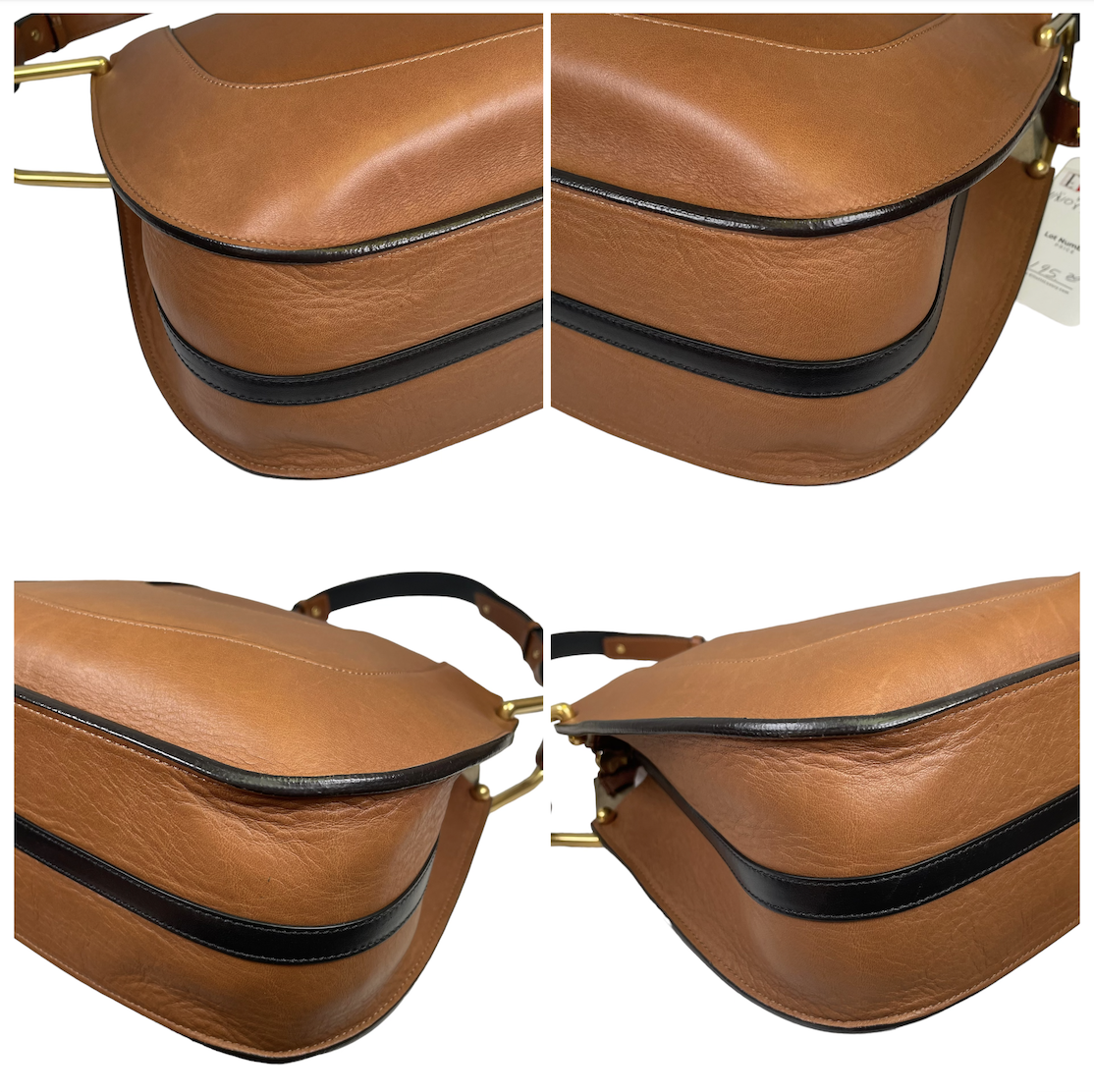 Chloe Haley Calf Skin Equestrian Bourbon Brown Bucket 2 Way Crossbody Shoulder Purse