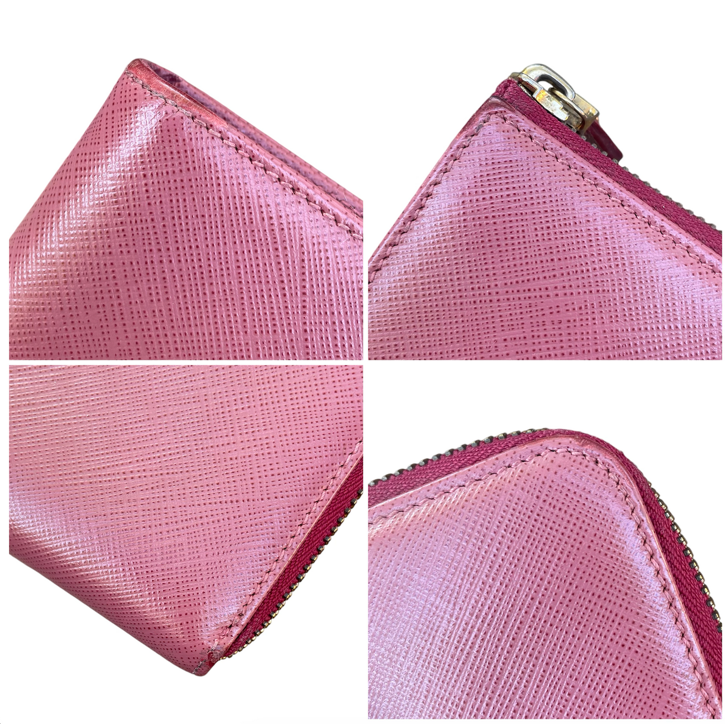 Salvatore Ferragamo Saffiano Purple Vara Ribbon Bow Zip Around Long Wallet