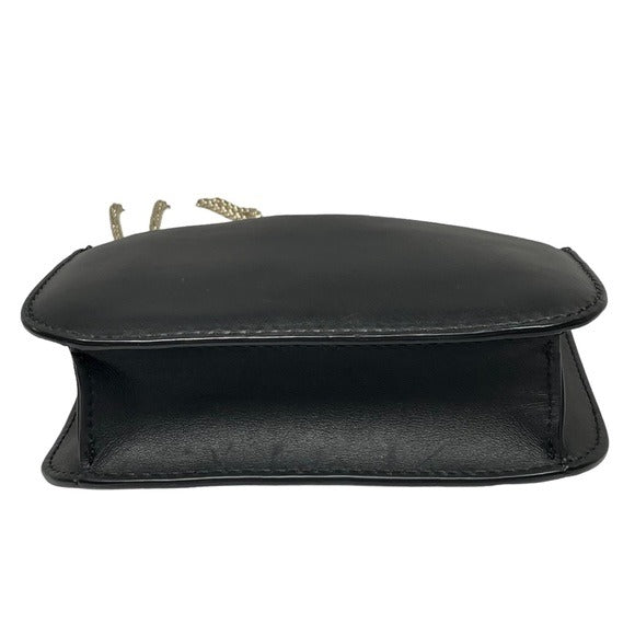 Valentino Garavani Beaded Rock Studded Chain Black Leather Multi Cross Bod Minu Bag