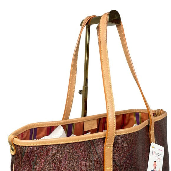 Etro Paisley XL Coated Canvas Natural Leather Neverfull Carry-All Tote