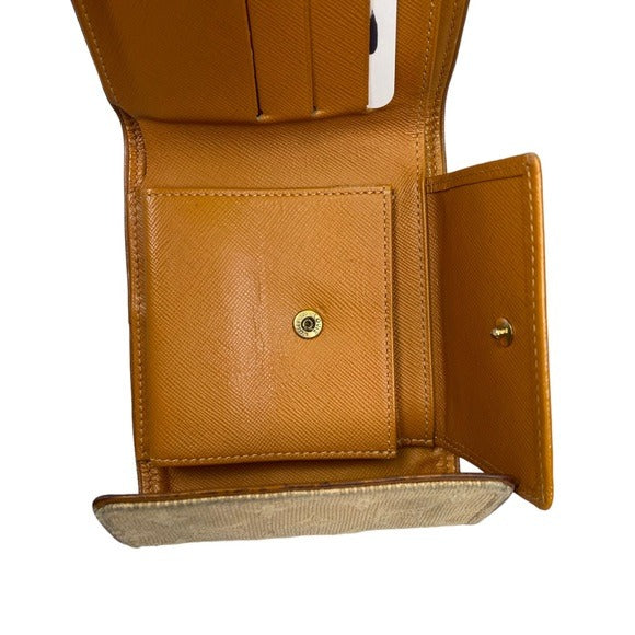 Louis Vuitton Min Lin Canvas Butterscotch Tri-Fold Card Cash Coin Snap Wallet