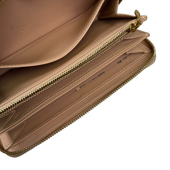 Louis Vuitton Monogram Vernis Harvest Wheat Gold Zip Around Long Wallet