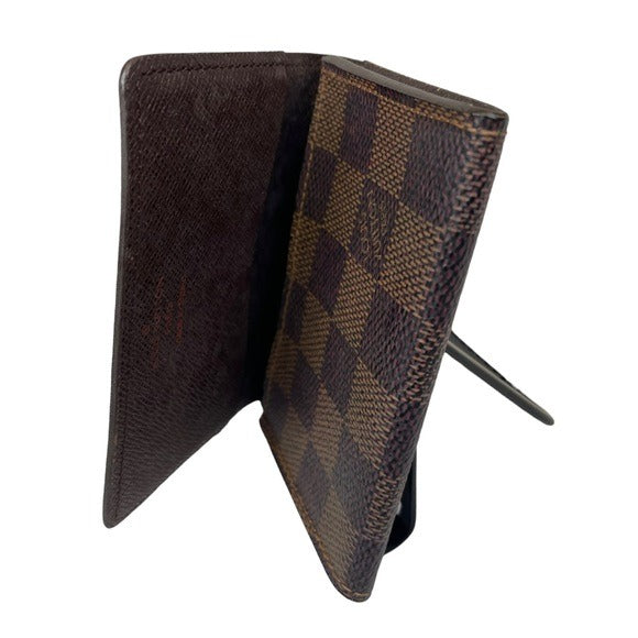 Louis Vuitton Damier Brown Bi-Fold Compact Pocket Organizer Card Cash Business