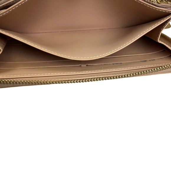 Louis Vuitton Monogram Vernis Harvest Wheat Gold Zip Around Long Wallet
