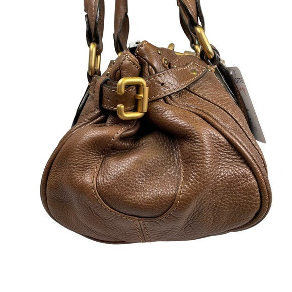 Chloe Paddington Lock Chestnut Brown Pebbled Leather Zip Shoulder Purse Bag