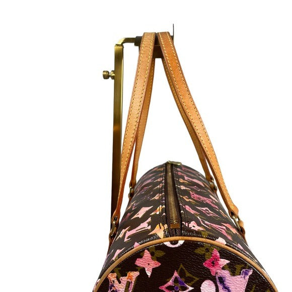 Louis Vuitton Monogram Watercolor Papillon Canvas Leather Cylinder Shoulder Bag