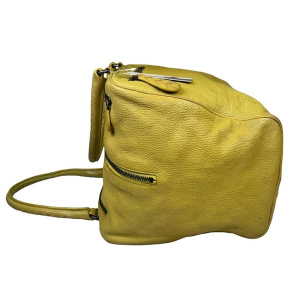 Bottega Veneta Lime Green Leather Woven Strap Boston Personal Travel Zip