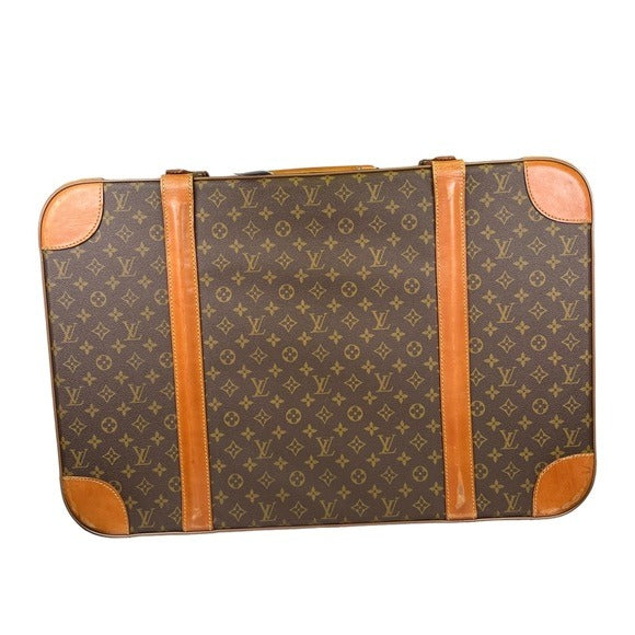 Louis Vuitton Trunk Monogram Canvas Leather Travel Strato 70 Luggage