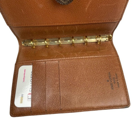 Louis Vuitton Monogram Cabas Agenda Card Notebook Wallet Snap Closure Travel