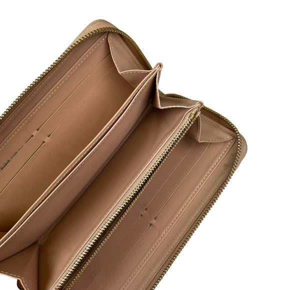 Louis Vuitton Monogram Vernis Harvest Wheat Gold Zip Around Long Wallet