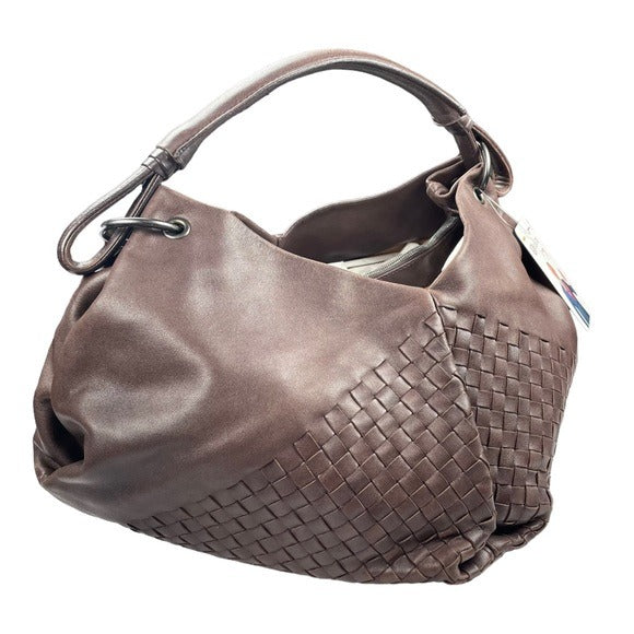 Bottega Veneta Woven XL Shoulder Bag Leather Brown Purse
