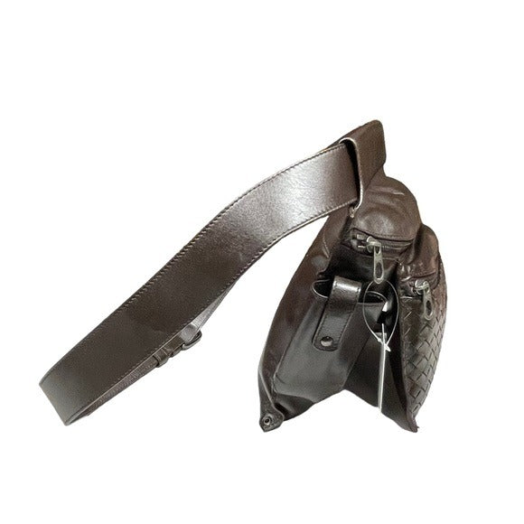 Bottega Veneta Bum Sling Pack Fanny Belt Leather Woven Multi Pocket Holder Bag