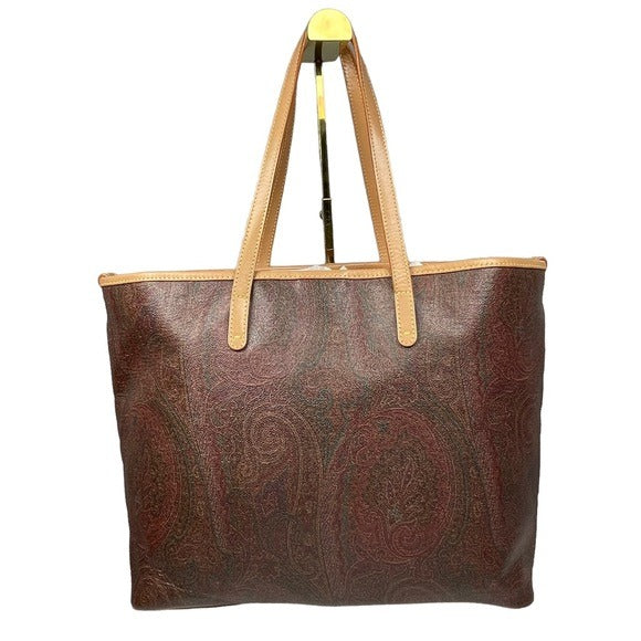 Etro Paisley XL Coated Canvas Natural Leather Neverfull Carry-All Tote