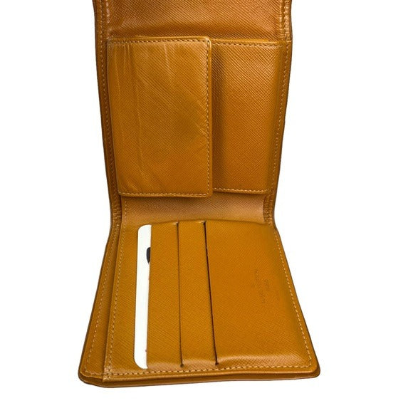 Louis Vuitton Min Lin Canvas Butterscotch Tri-Fold Card Cash Coin Snap Wallet