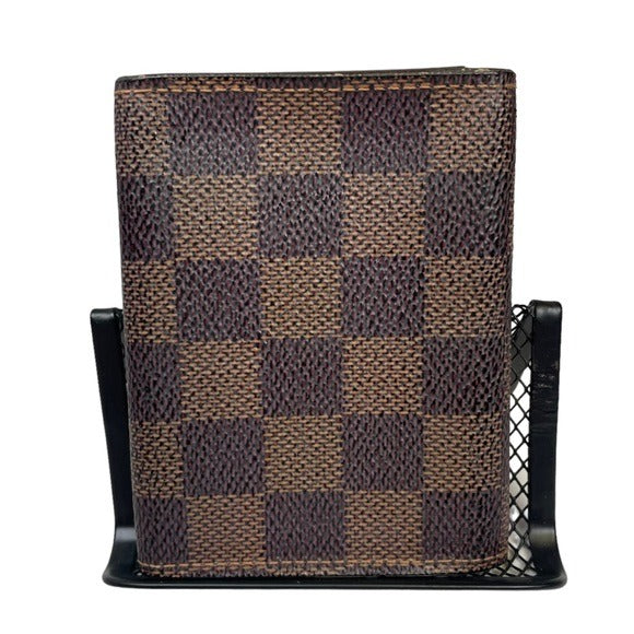 Louis Vuitton Damier Brown Bi-Fold Compact Pocket Organizer Card Cash Business
