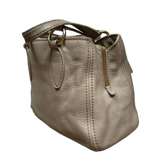 Miu Miu Greystone Pebbled 3-Section Zippy Shoulder Tote + Strap Convertible Bag