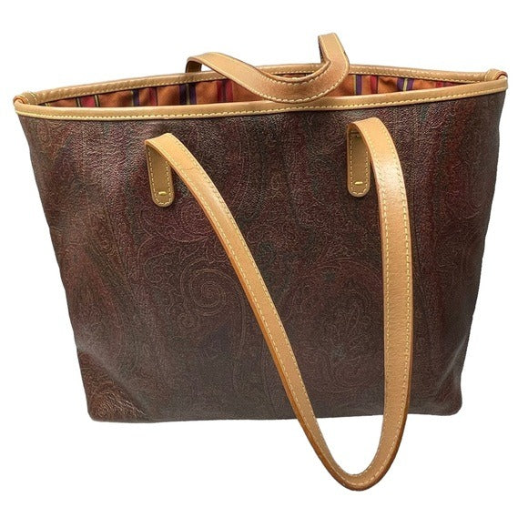 Etro Paisley XL Coated Canvas Natural Leather Neverfull Carry-All Tote