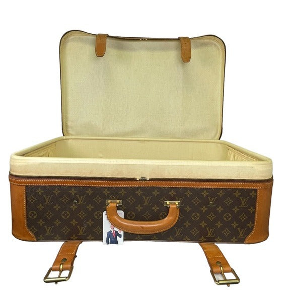 Louis Vuitton Trunk Monogram Canvas Leather Travel Strato 70 Luggage