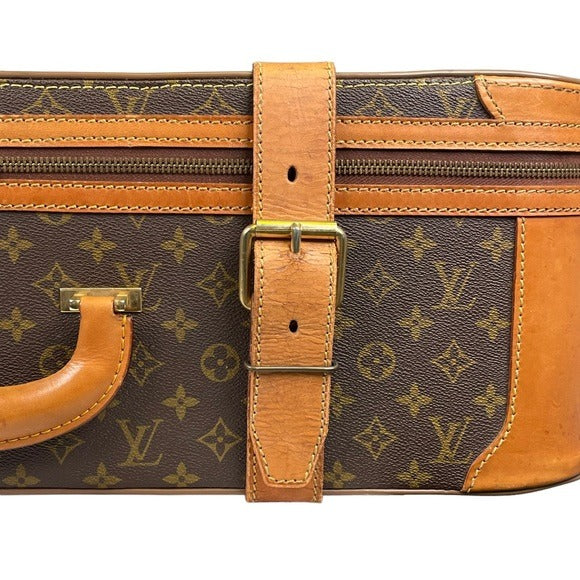 Louis Vuitton Trunk Monogram Canvas Leather Travel Strato 70 Luggage