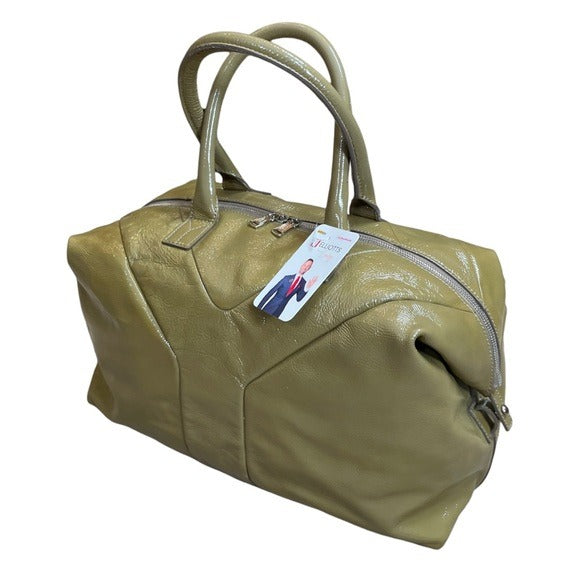 Yves Saint Laurent YSL Muse Patent Leather Avocado Hombre Boston Travel Tote